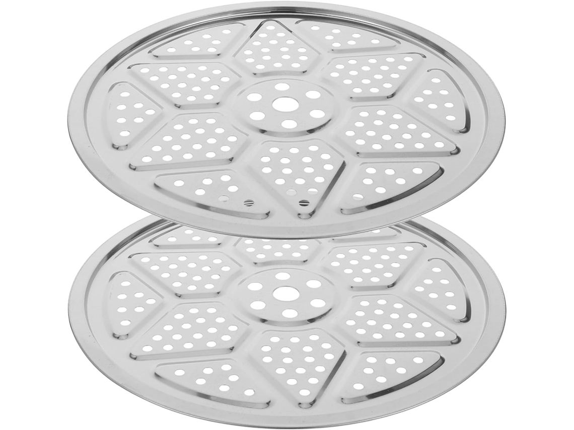 De 2 Bandejas Redondas De Aço Inoxidável 304 De 32cm Para Cozinhar A Vapor, Suporte Multifuncional Para Legumes, Gokoco