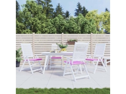 Vidaxl Almofadões P/ Cadeira 4pcs 50x50x4cm Tecido Rosa