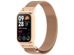 Bracelete para Redmi Watch 6 / 5 / Xiaomi Band 9 Pro Milan Magnética Ouro Rosa XIAOMOYU