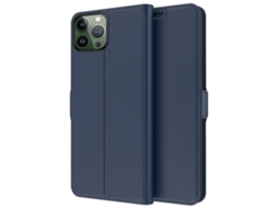 Capa Inch Para Iphone 13 Pro Max Pele Sintética Magnética Com Porta-cartões Azul