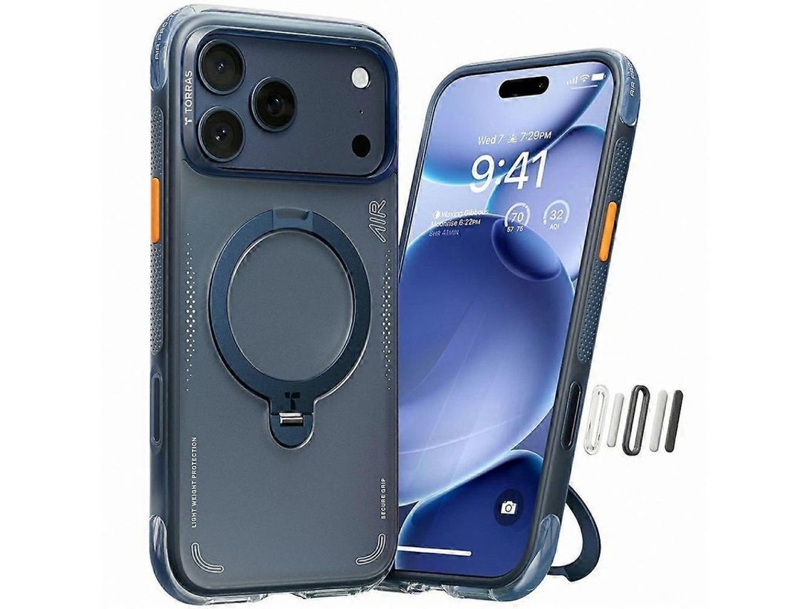2026 capa Magnética Torras Ostand Q3 Air Series para Iphone 17 Pro Max com Suporte Giratório 360°
