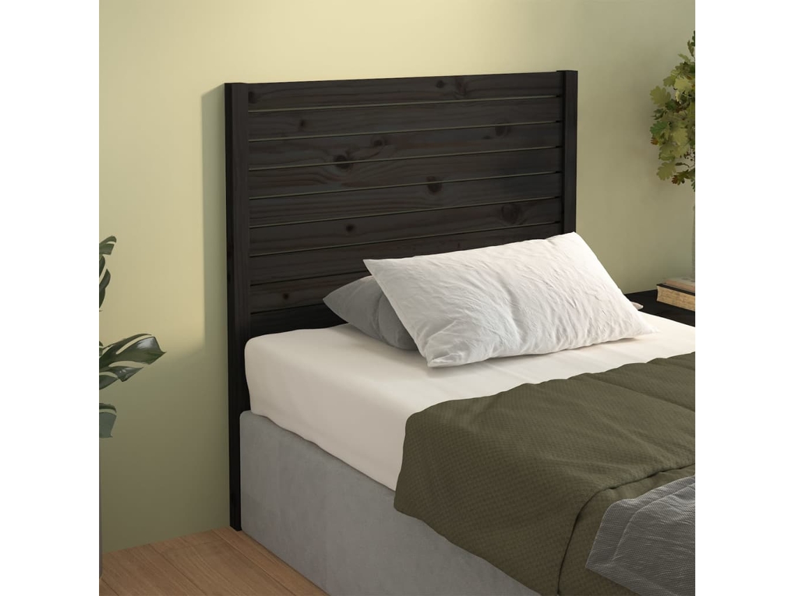 Cabecero 96x4x100 cm Pino Macizo Negro