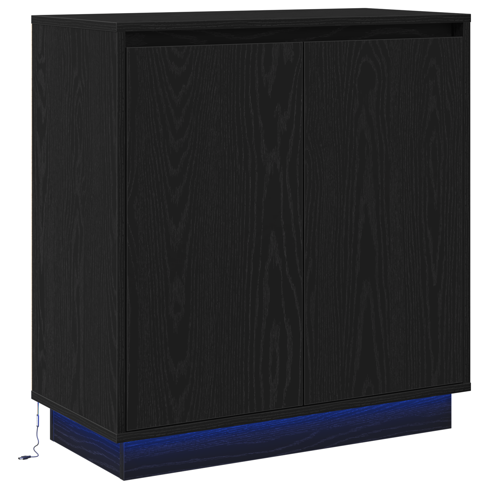 Conjunto 1 Unidade De Armazenamento Led Vidaxl Preto Derivados De Madeira (71 X 34,5 X 75 Cm)