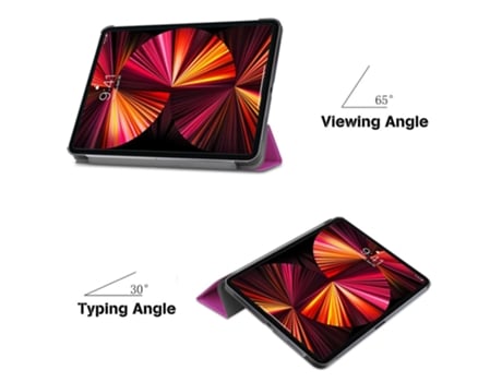 Capa Tripla de Couro Ecológico ILIKE Xiaomi Redmi Pad Se 11'' 2023 Roxa