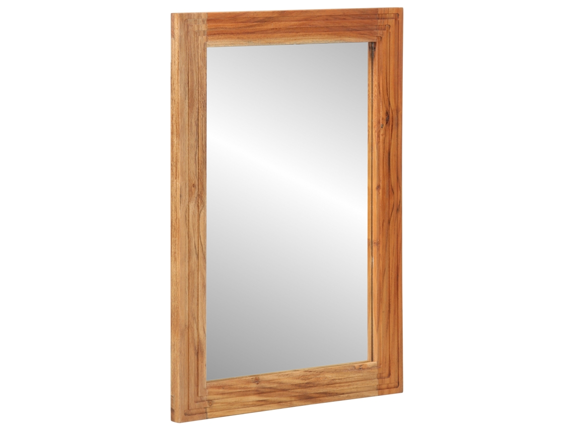 Espelho Retangular De Parede Com Moldura De Acácia Maciça Vidaxl Brown Solid Acacia Wood (50x2.5x70 Cm)