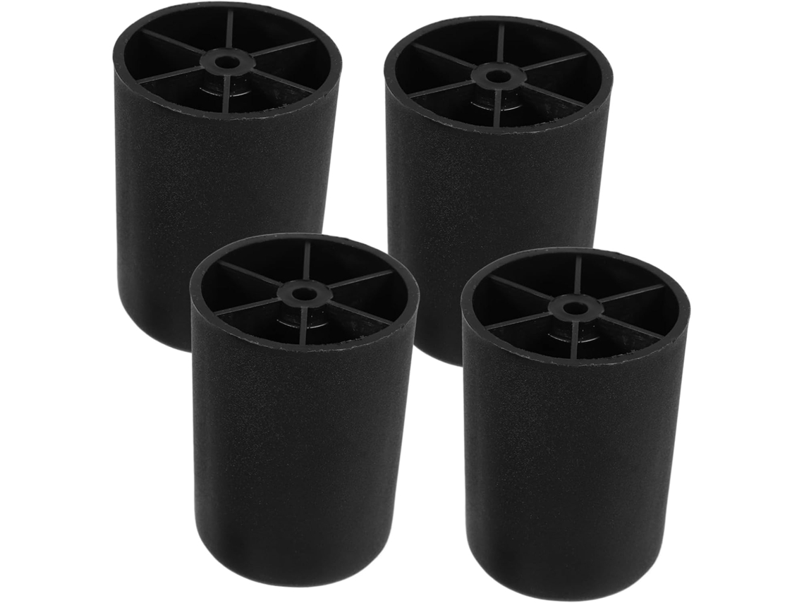 Conjunto De 4 Pés Sofá Plástico Preto, Extensores De Pés Para Móveis, Pés Cônicos De 8cm Para Substituição