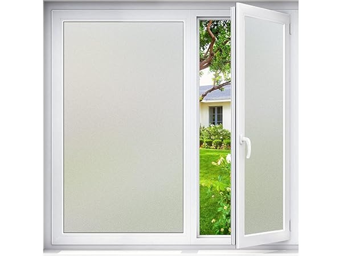 Película de Vidro Fosco Opaco, para Privacidade, Autoadesiva, Fixação Eletrostática, Casas Banho e Escritórios, 44,5 X 200 Cm, Multifunçõe STELASPLEN