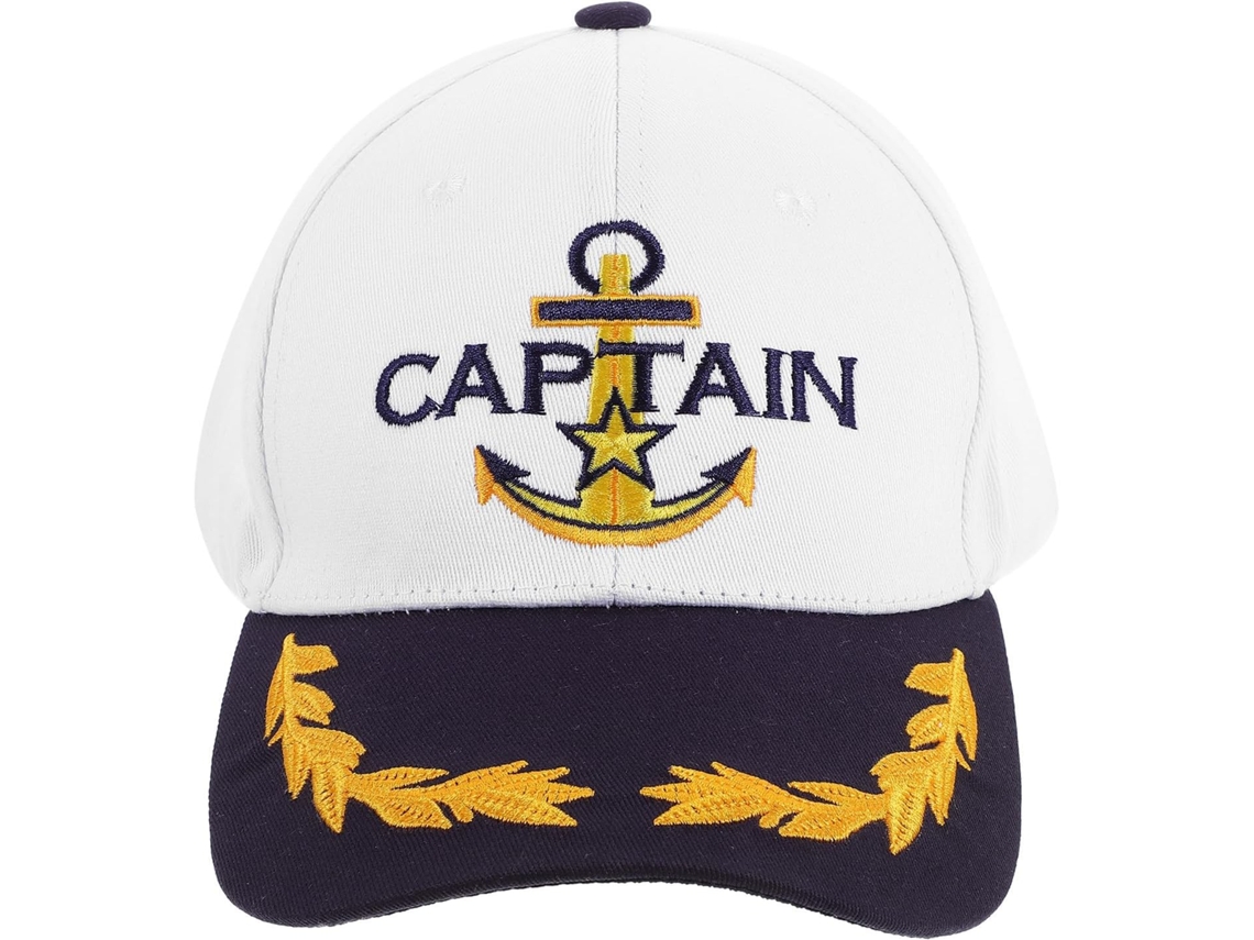 Boné De Capitão Branco, Leve, Em Algodão E Poliéster.