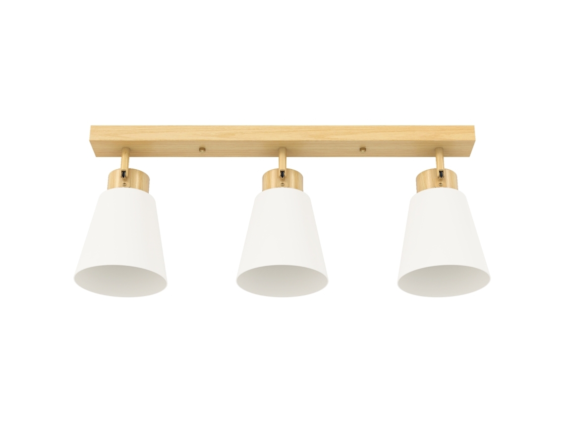 Luminária Teto Led 40w 3 Soquetes E27 Ajustável Madeira Natural VELTRIX