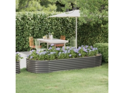 Vidaxl Canteiro Elevado Jardim 249x100x36 Aço Galvanizado Cinzento