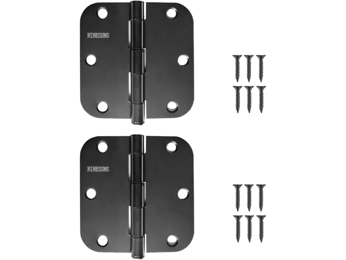 Dobradiças De Porta Pretas 3,5 Polegadas Em Aço Inoxidável Com