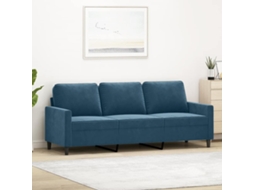 Vidaxl Sofá De 3 Lugares 180 Cm Veludo Azul