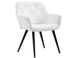 Cadeira de jantar Langford branco/couro sintético CLP