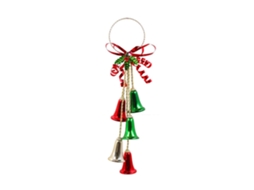 Corda de Sino Da Liberdade de Natal Estilo C com Pingente de Sino Da Liberdade Vermelho Verde e Dourado AURUM