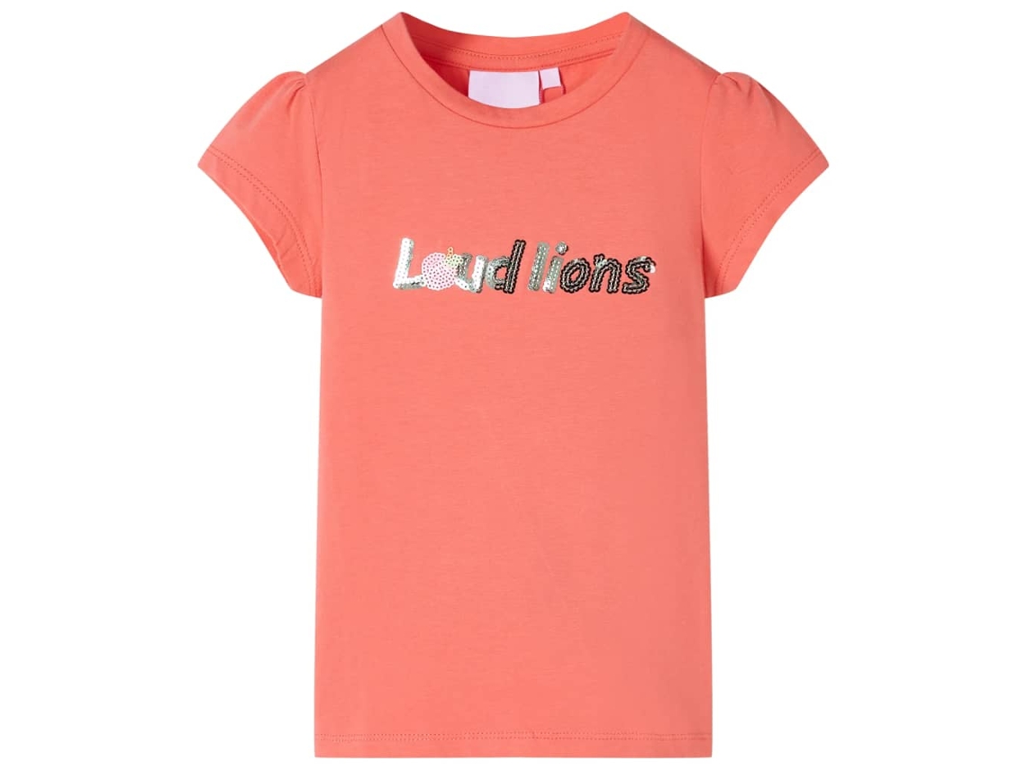 T-shirt De Manga Curta Para Criança Cor Coral 116