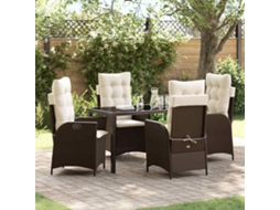 Vidaxl Conjunto De Jantar Para Jardim 5 Unid. Castanho Vime Pe