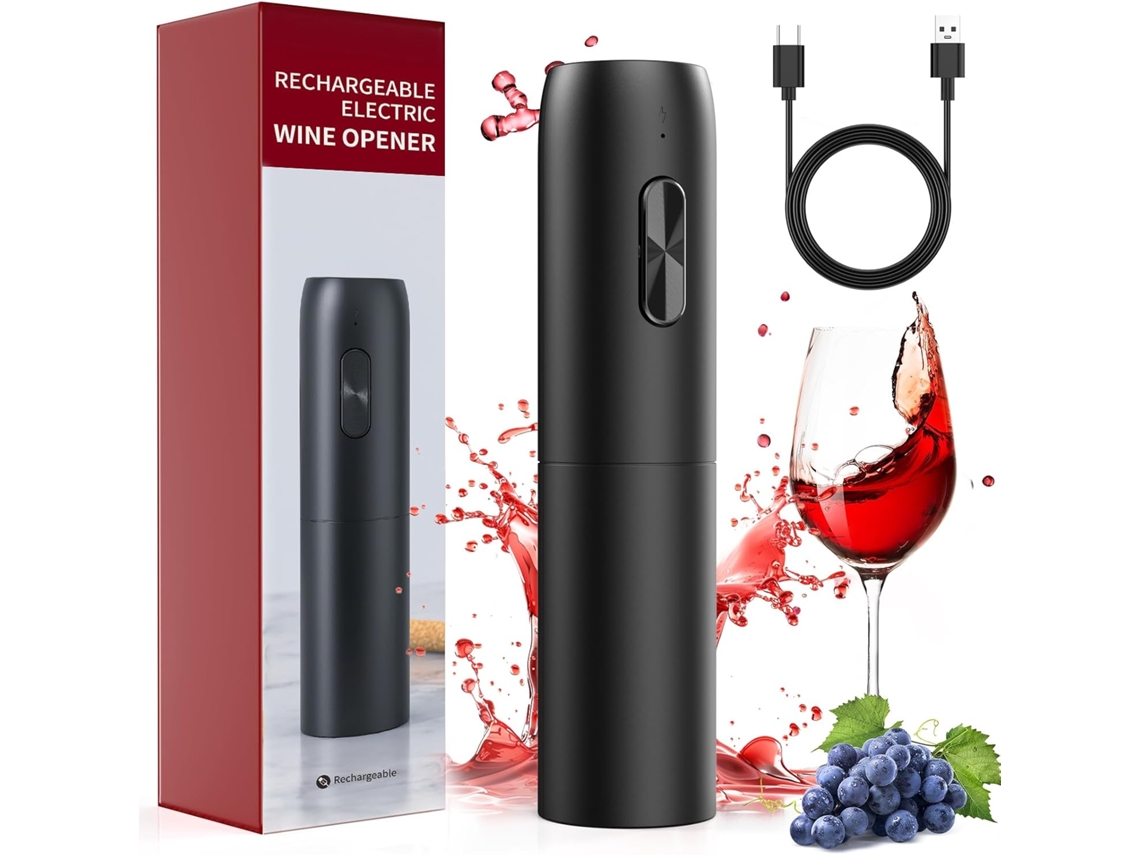 Saca-rolhas Elétrico Automático, Recarregável Via Usb