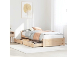 Cama Sem Colchão 75x190 Cm Madeira De Pinho Maciça