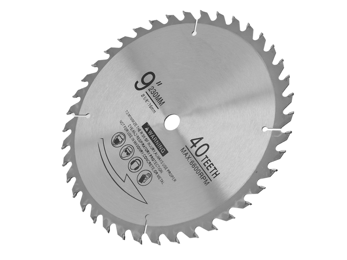 Hoja De Sierra Circular De Carburo 40t 9 Pol. 6600rpm Para Carpintería Rápida Y Precisa