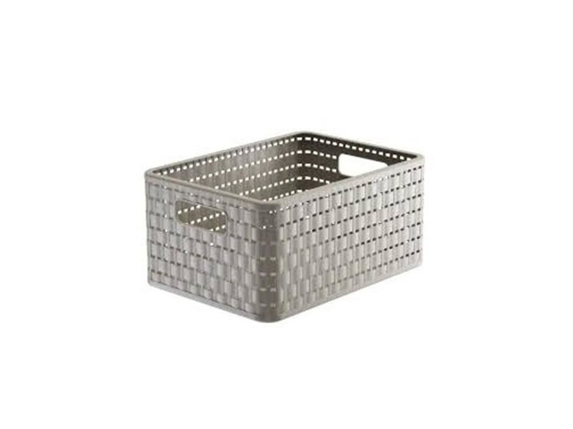 Cesta de plástico Rotho Country, 11 L, A5, 33 x 24 x 16 cm, Cappuccino, Ef250160