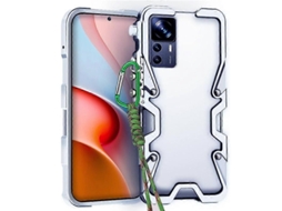 Capa Para Celular Xiaomi 12t Pro Com Design De Gatilho, Estrutura Metálica Vazada E Cordão.