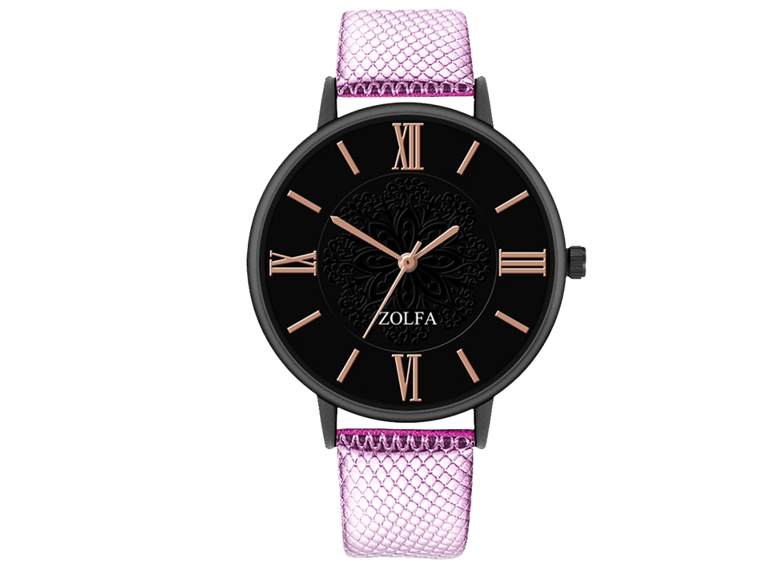 Relojes De Pareja De Cuero Moda Hombre Mujer Relojes De Pulsera Cuarzo Morado