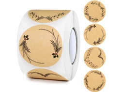 (500 Unidades Marrons) Etiquetas Redondas De Papel Kraft 5 Cm, Autoadesivas, Para Geleia, Presentes, Envelopes, Temperos, Potes Conservas.