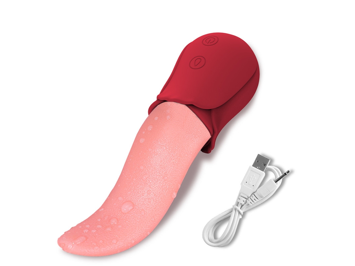Vibrador Rosa de Língua Lambendo 10 Velocidades para Mulheres Vermelho ENZONS