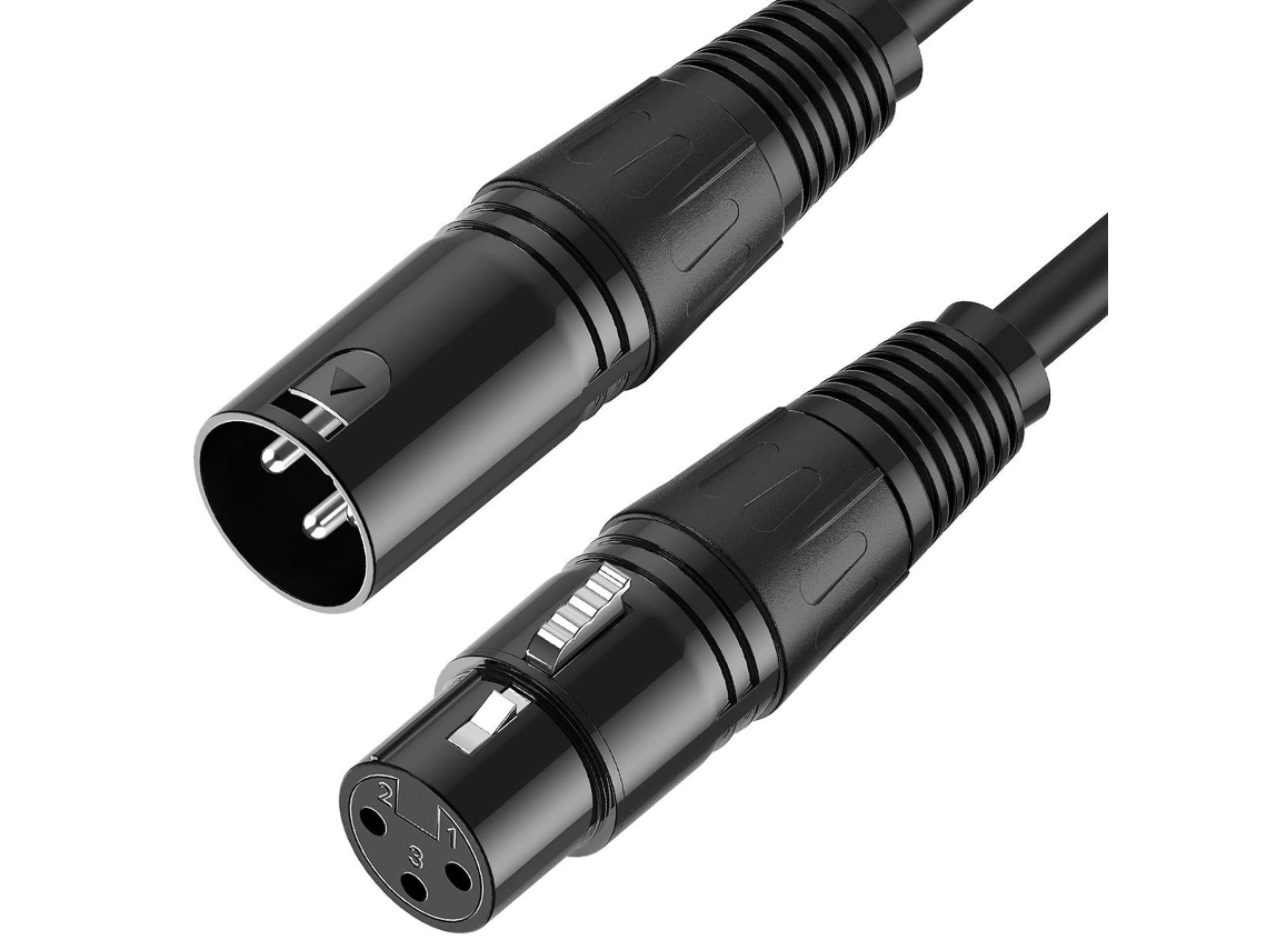 Lurelia Cabo Xlr Macho/fêmea 3 Pinos 1 M, Para Microfones, Mixer, Amplificador E Colunas Ativas