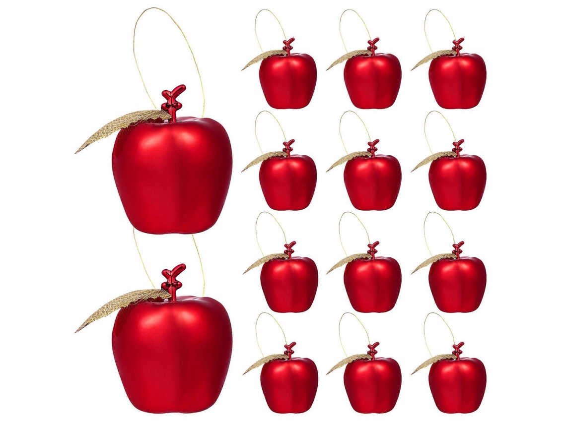 24 Enfeites De Maçã De Plástico Para Pendurar Em Árvores De Natal Olysi Shop