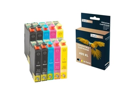 10 Cartuchos Compatíveis Para Epson 405 Xl 405xl Preto Ciano (x2) Magenta (x2) Amarelo (x2) (small) Para Epson Qualitoner (x4)