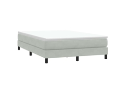 Vidaxl Box Cama de Molas Sem Colchão Cinzento Claro 160x210 Cm Veludo