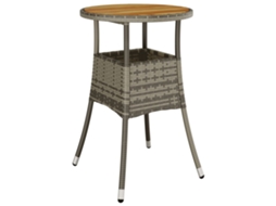 Maison Exclusive - Mesa De Jardim Ø60x75 Cm Madeira De Acácia E Vime Pe Cinzento