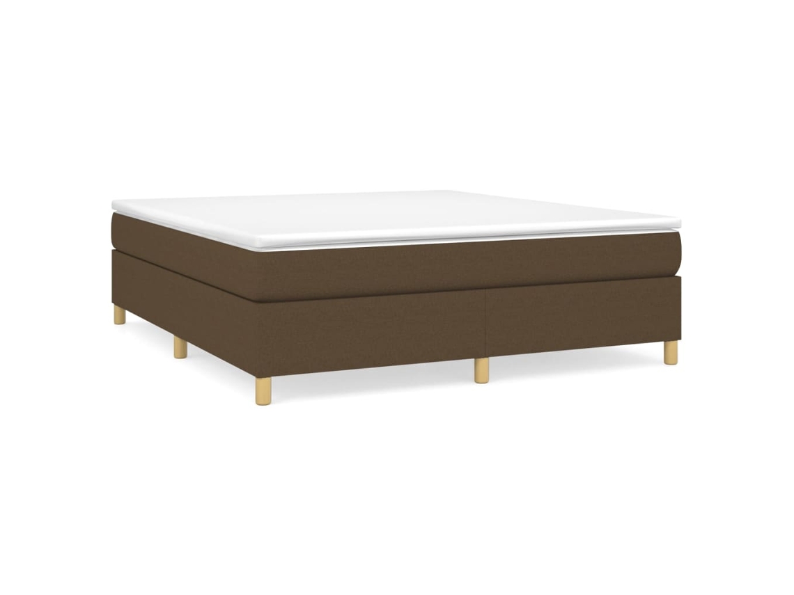 Maison Exclusive - Cama Com Molas/colchão 160x200 Cm Tecido Castanho-escuro