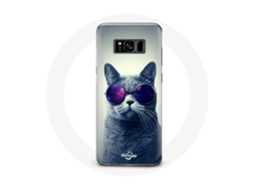 Capa para Samsung Galaxy S8 plus Estilo de óculos roxo gato