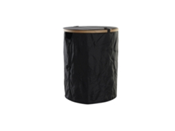 Cesto de Roupa Suja em Poliéster Preto Cor Carvalho, 44x44x57cm ALEXANDRA HOUSE LIVING