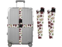 Conjunto De 2 Cintas Bagagem Personalizáveis Com Fivelas Para Malas Chocolate E Morango