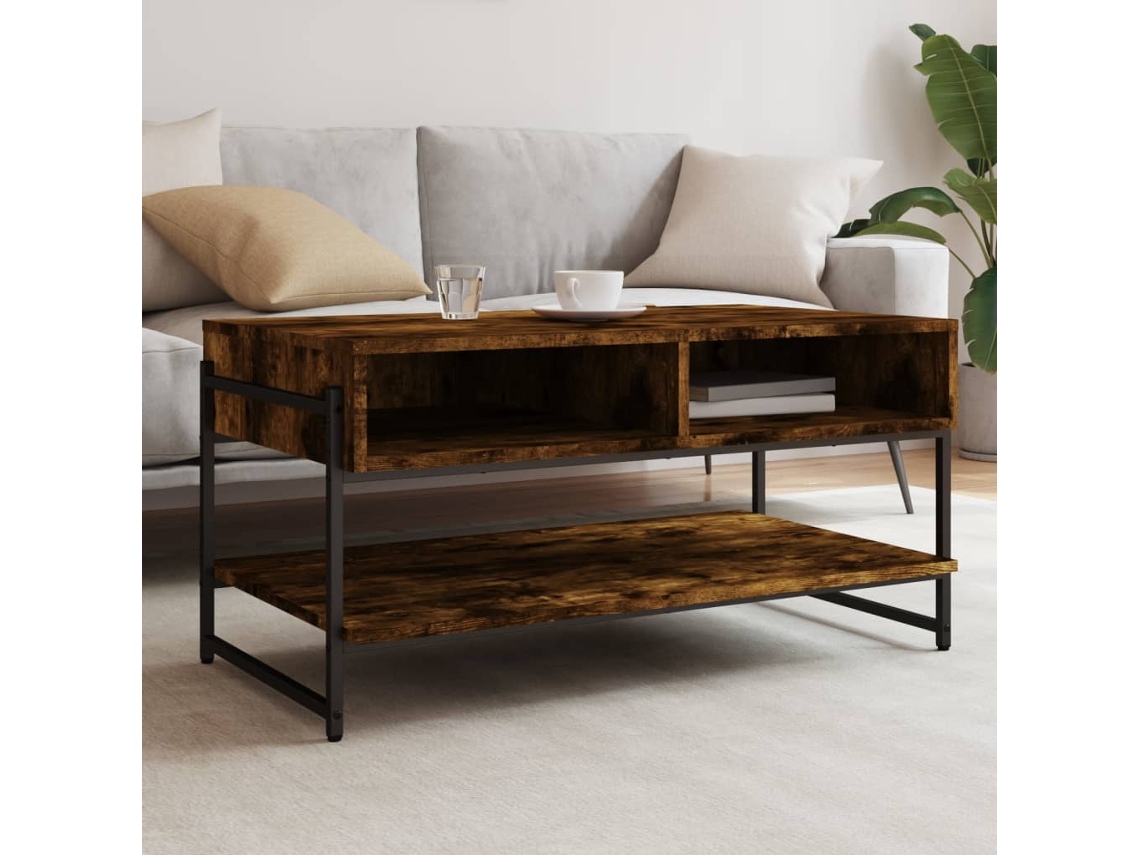 Vidaxl Mesa De Centro 90x50x45 Cm Derivados De Madeira Carvalho Fumado