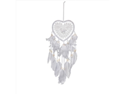 Apanhador de Sonhos Coração com Luz Led Artesanal Boho