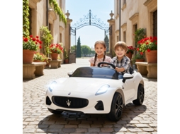 Carro Elétrico Maserati 2 Lugares Bateria 12v, Comando À Distância, Luzes Led, Música, Branco