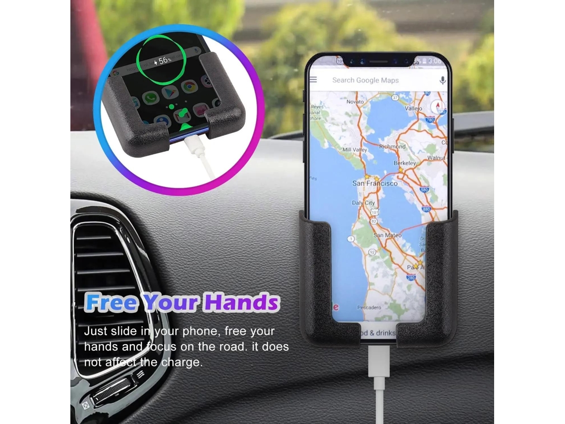 Suporte De Parede Para Celular Para Carro, Branco, Estação De Carregamento Sem Impacto, Prático, Controle Remoto Adesivo, Caixa De Armazenamento