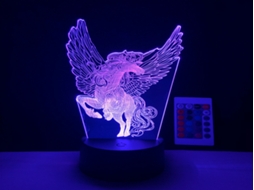 Lurelia Luz Noturna 3d Em Forma De Unicórnio Com Controlo Remoto, Sensor De Toque, Rgb E 16 Cores Para Quarto Infantil, Para Cabeceira
