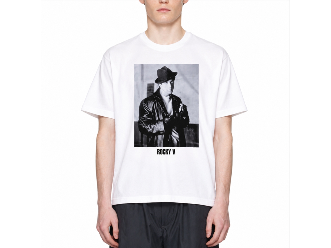 Rockinstone Rocky Movie Glare White Adult T-shirt Size:m