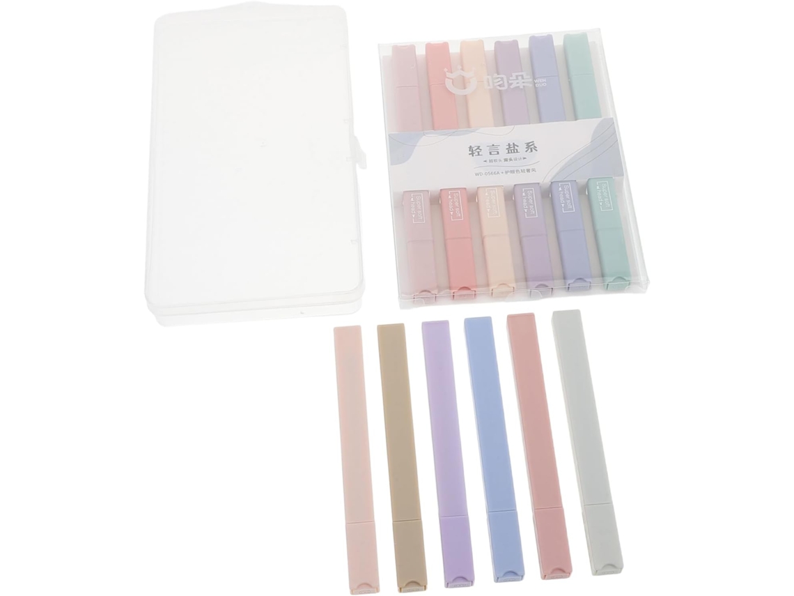 Conjunto de 1 Caneta Marcadora Pastel de Ponta Dupla para Escola, com Tinta em Abundância e Design Estético CHABERLU