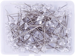 50 Tachinhas 100-Transparentes em Formato Diamante para Quadro Cortiça, Tachinhas Transparentes para Costura em
