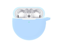 Capa De Silicone Com Gancho Para Huawei Freebuds 4e/4 Azul Celeste Brilvibera