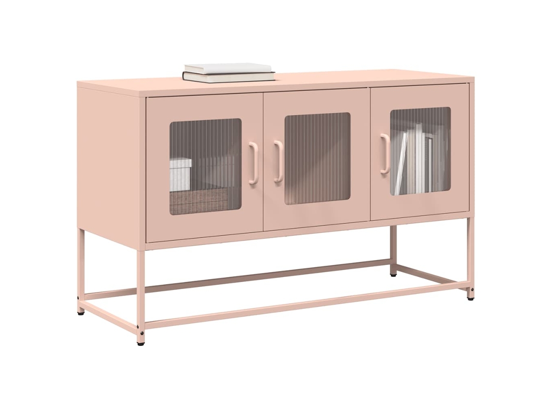 Móvel De Tv 100,5x39x60,5 Cm Aço Laminado A Frio Rosa Dkd Home Decor