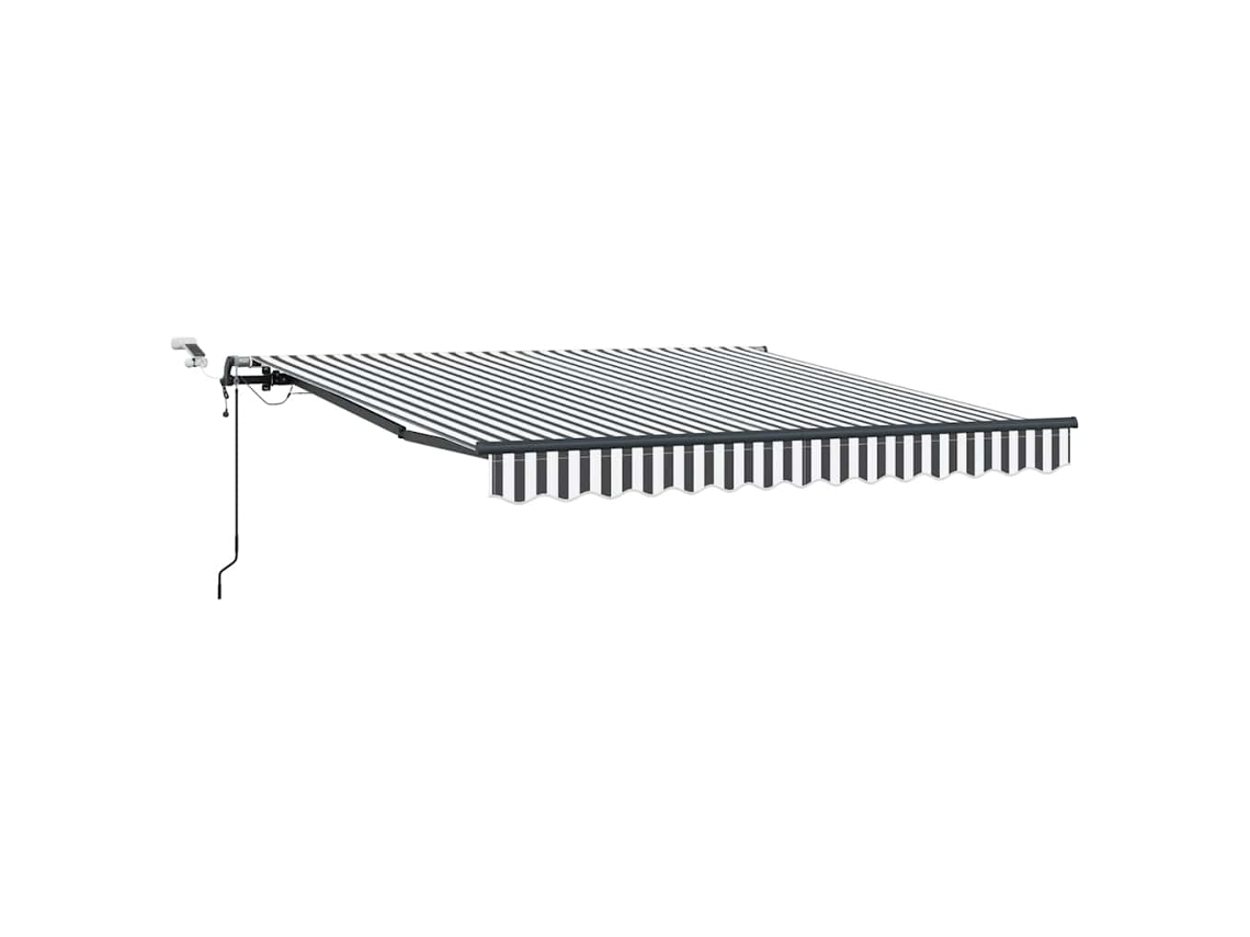 Toldo Retrátil Automático com Leds 300x250 Cm Antracite/Branco MAISON EXCLUSIVE