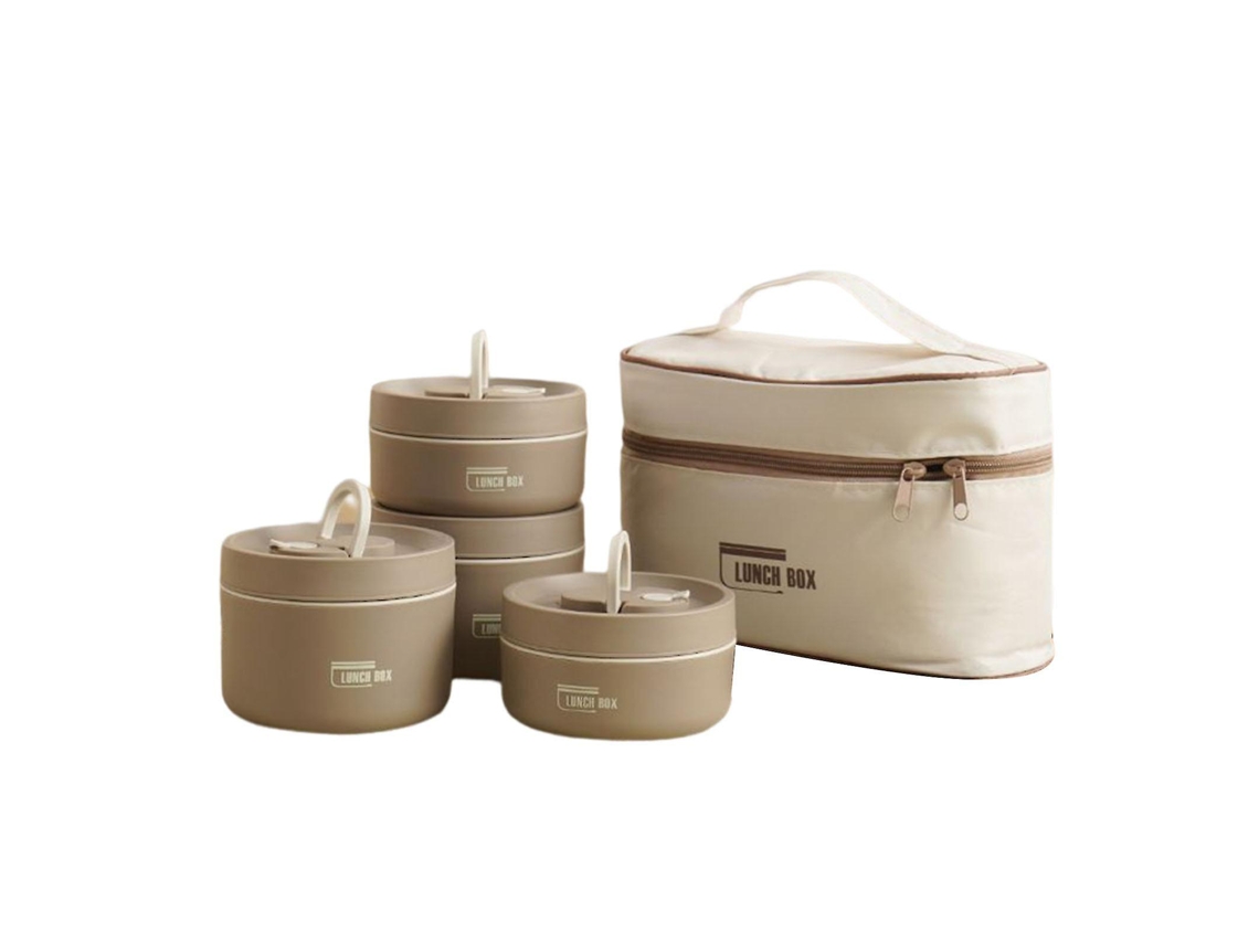 Conjunto De Recipientes Para Almoço Isolados Portáteis, Caixa De Combinação Multicamadas Para Piquenique, 4 Camadas Aquaforge