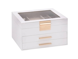 Caixa de joias VIDAXL Branco Veludo